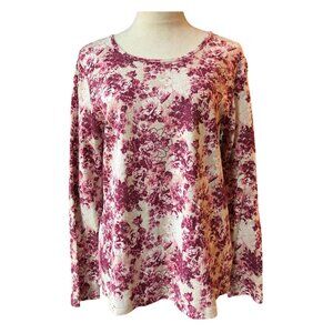 White Stag Flowered Long Sleeve Blouse (823-4)